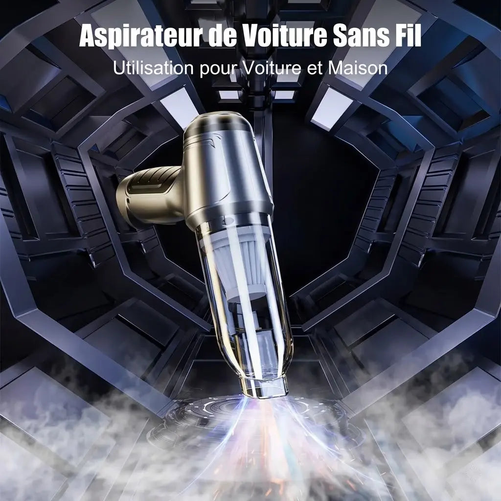 Aspirateur à Main Voiture Puissant 95000PA - Sans Fil & Souffleur 2 en 1