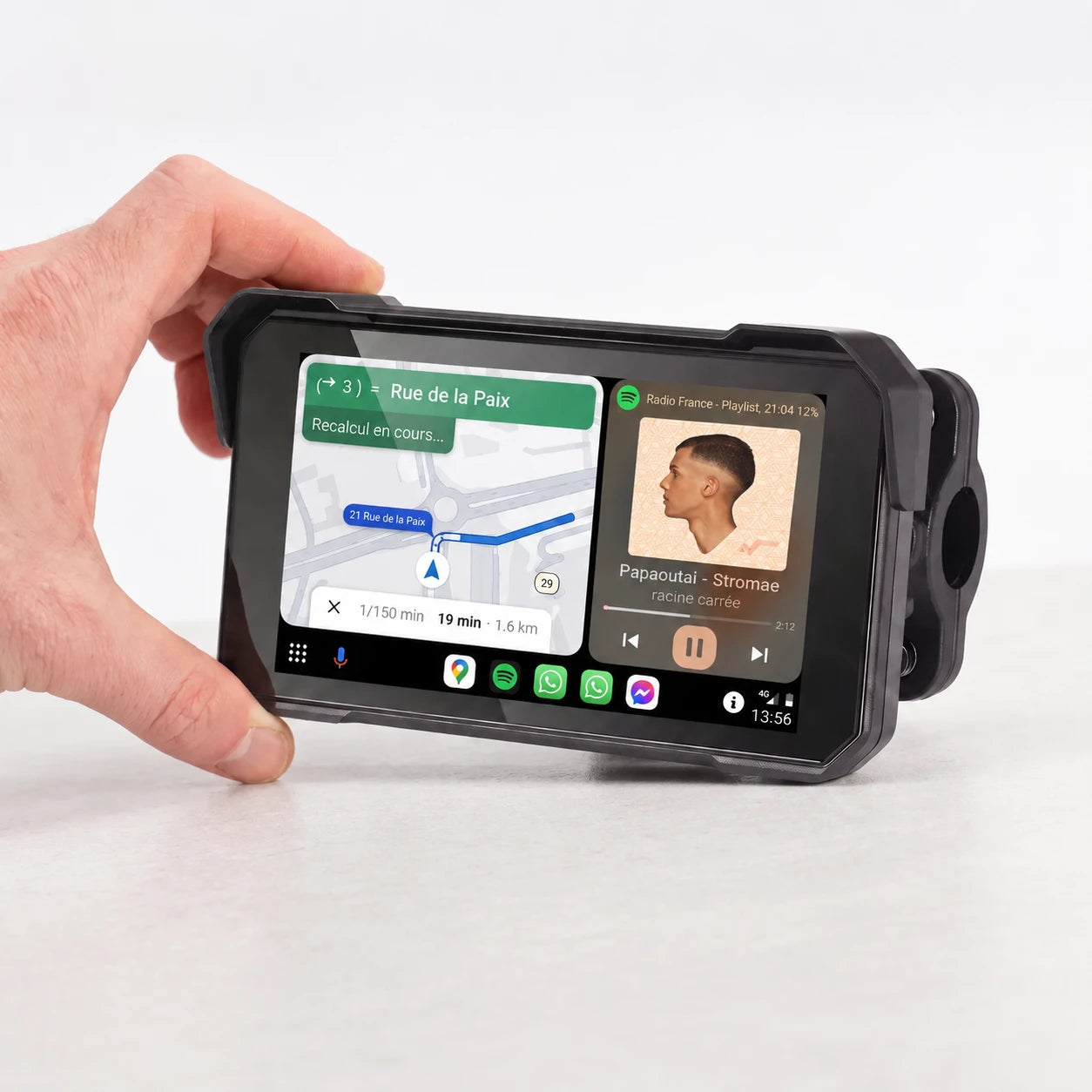 Écran Moto 5'' Étanche Carplay & Android Auto