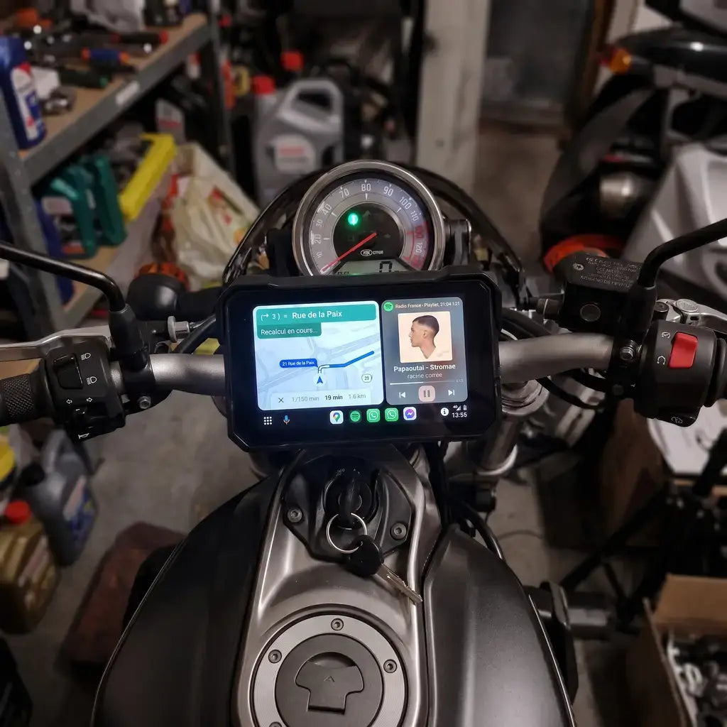Écran Moto 5'' Étanche Carplay & Android Auto