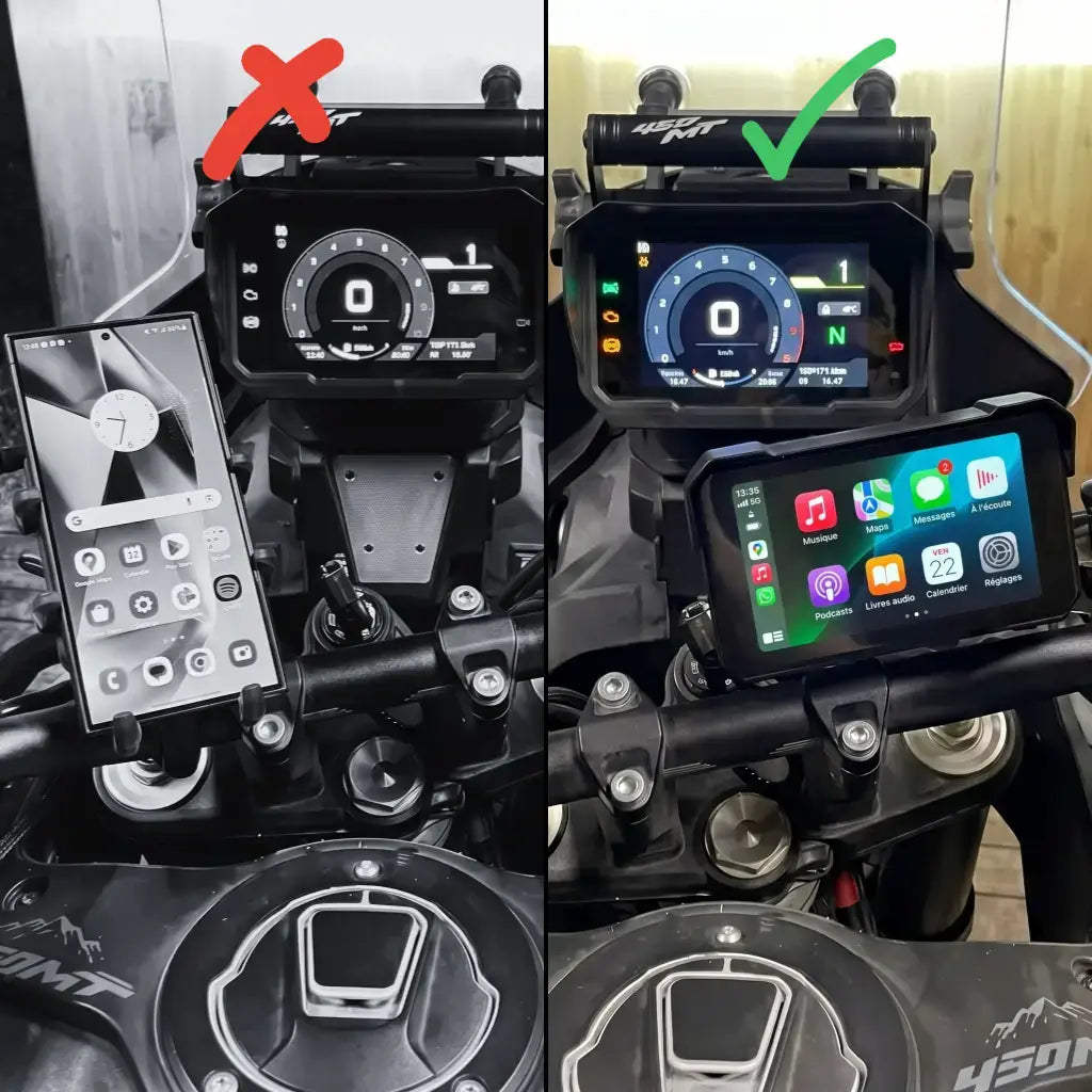 Écran Moto 5'' Étanche Carplay & Android Auto