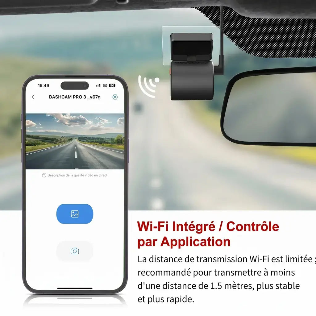 Dashcam Voiture 2K Caméra Embarquée