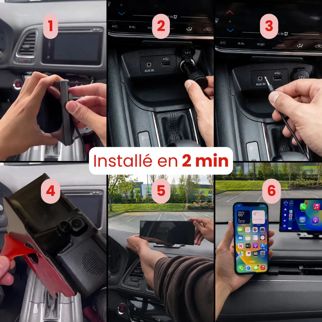 Écran CarPlay Sans Fil Bluetooth avec Dashcam 4K Caméra Embarquée | Nova Drive™