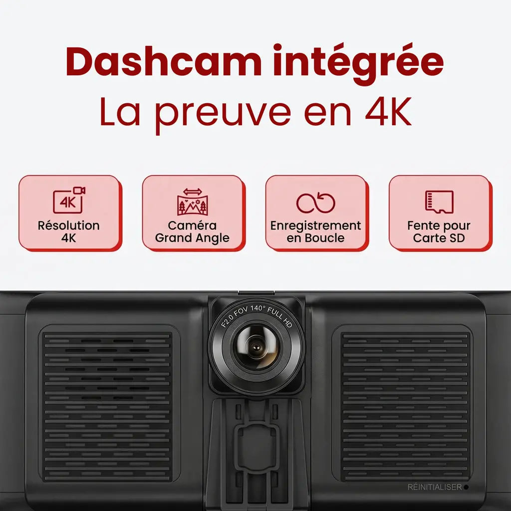 Écran CarPlay Sans Fil Bluetooth avec Dashcam 4K Caméra Embarquée | Nova Drive™