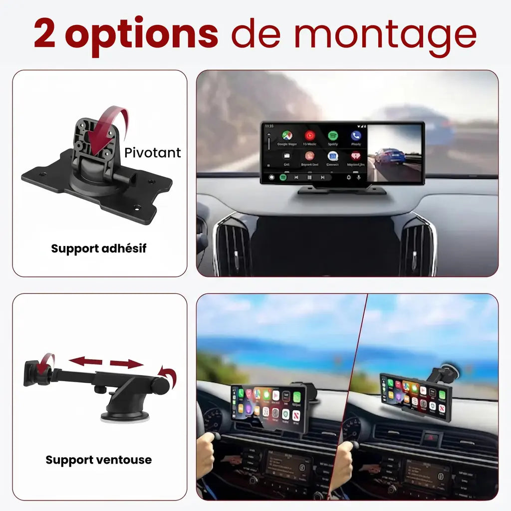 Écran CarPlay Sans Fil Bluetooth avec Dashcam 4K Caméra Embarquée | Nova Drive™