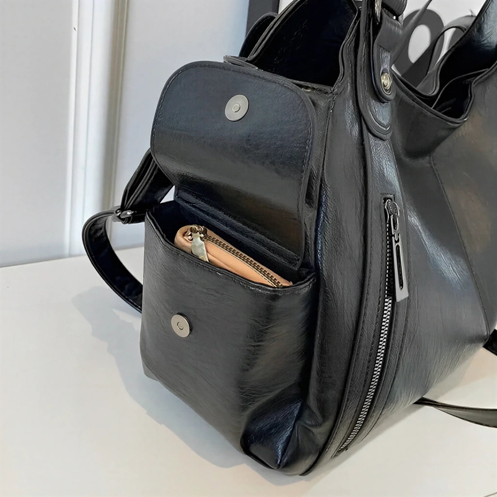 Sac à main en bandoulière de cours, fermeture zip - Calanthe - 14