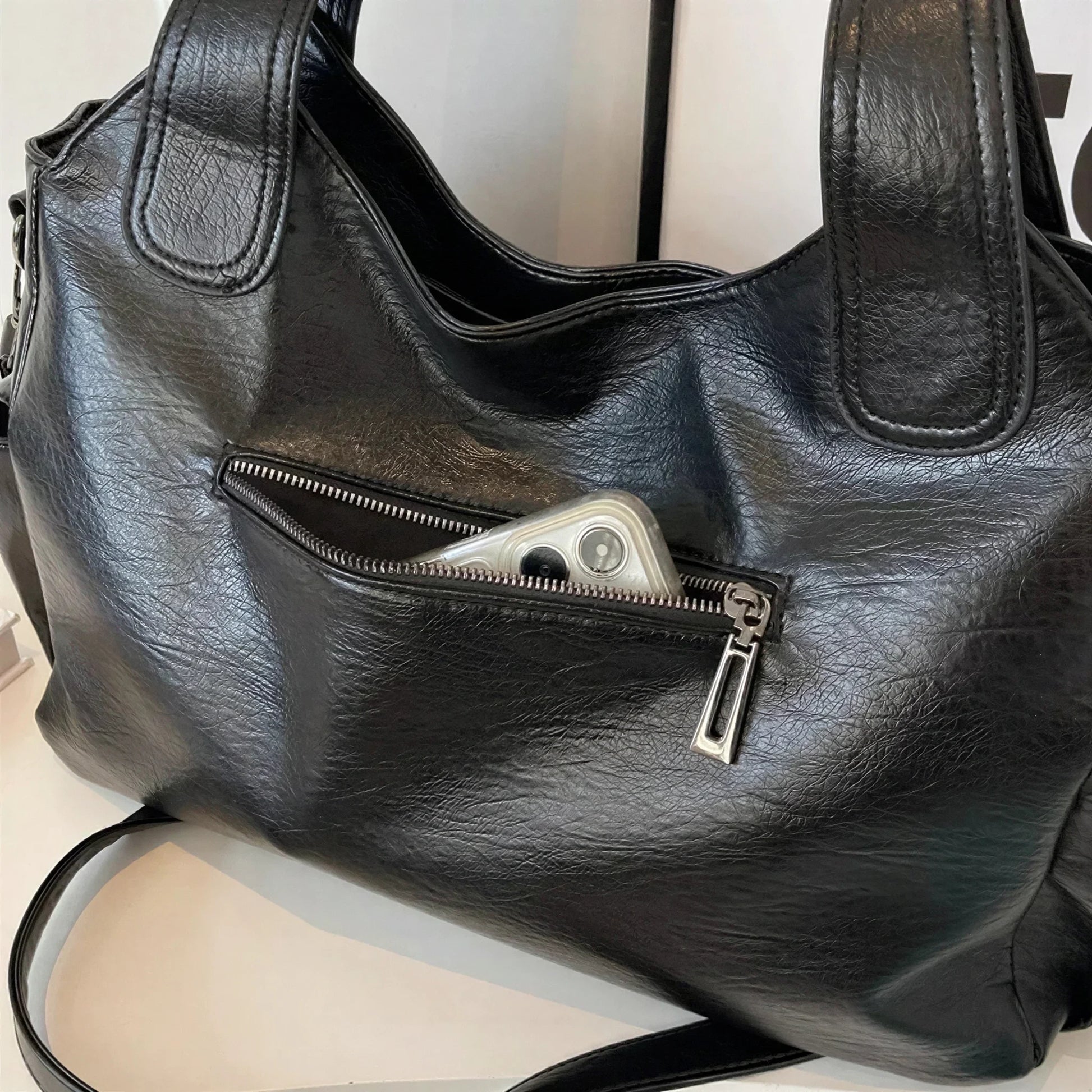 Sac à main en bandoulière de cours, fermeture zip - Calanthe - 8